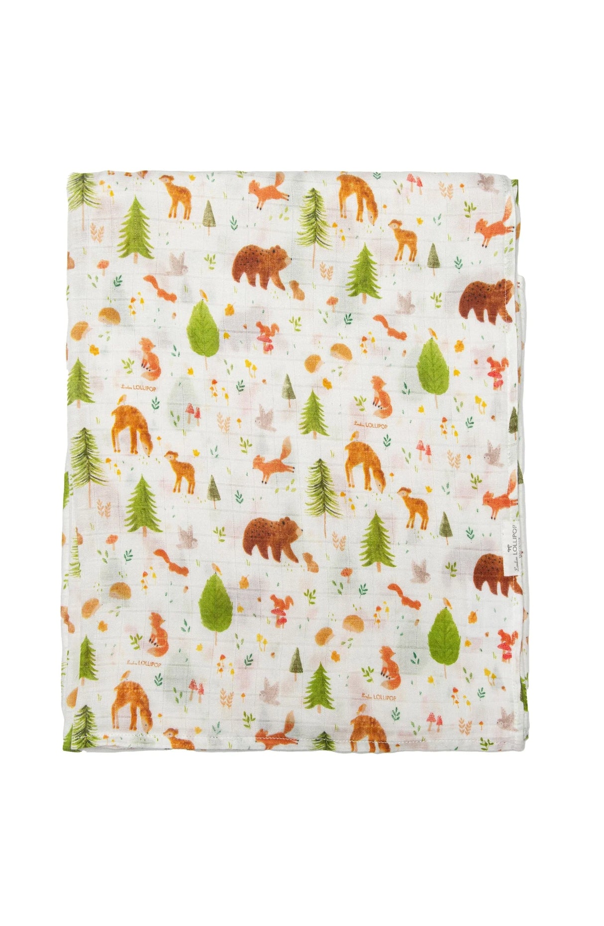 Loulou Lollipop Muslin Swaddle Forest Friends