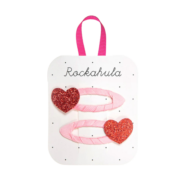 Rockahula Love Heart Glitter Clips