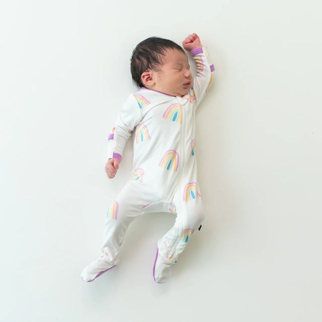 Kyte baby Zippered Footie in Poi Rainbow