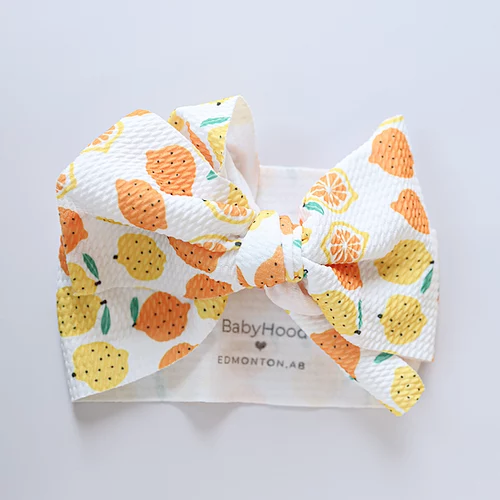 Baby Hood Big Bow Headband - Patterned