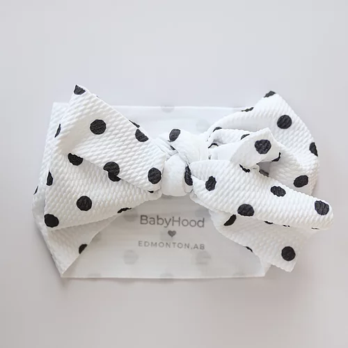 Baby Hood Big Bow Headband - Patterned