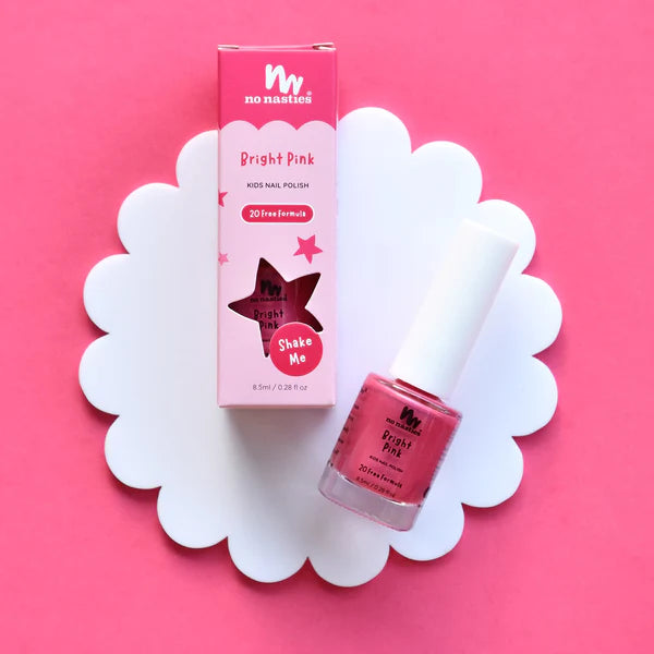 No Nasties Bright Pink Water-Based Peelable Kids Nail Polish