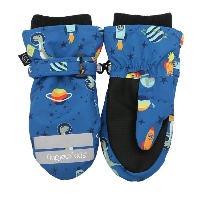 FlapJack Water Repellent Ski Mittens (Dino Blue)