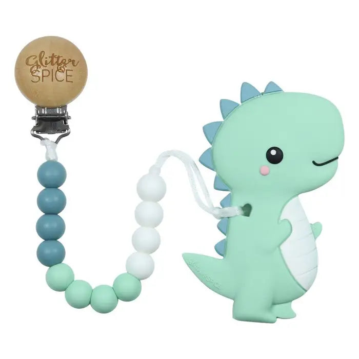 Glitter & Spice T-Rex Teether w/ Clip