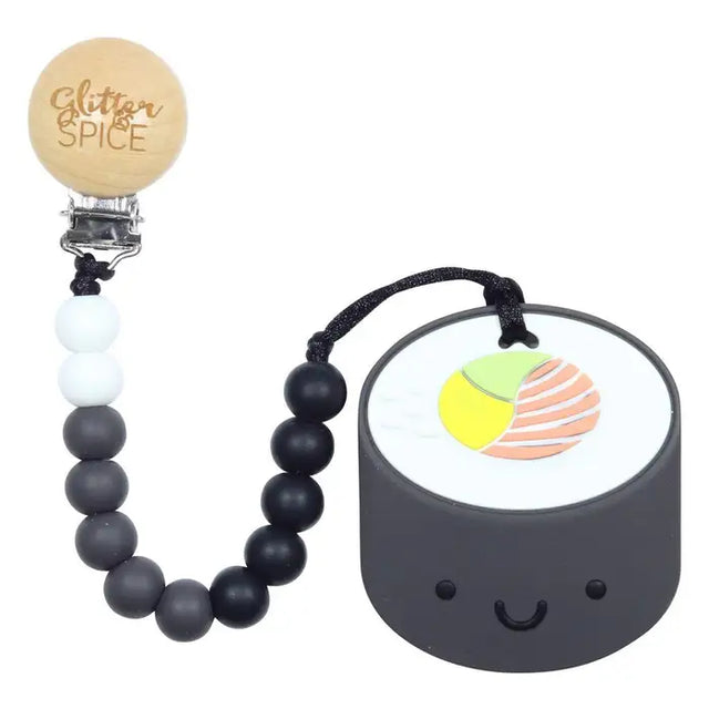 Glitter & Spice Whistle & Flute Sushi Teether w/ Clip