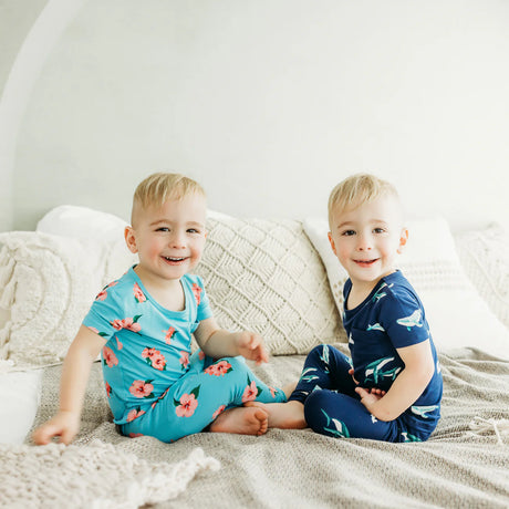 Kyte baby Short Sleeve with Pants Pajamas in Hibiscus