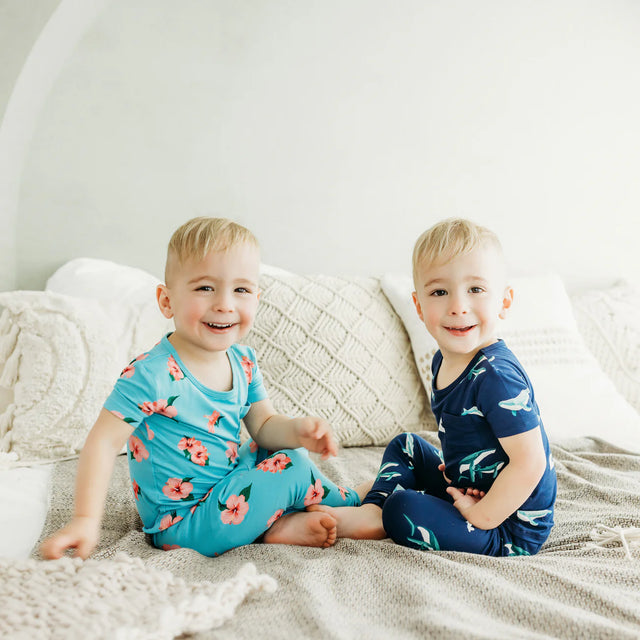 Kyte baby Short Sleeve with Pants Pajamas in Hibiscus