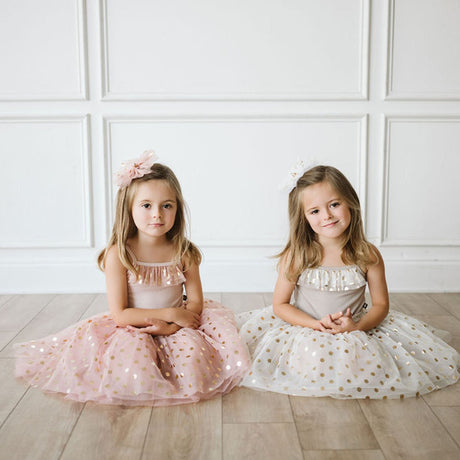 Petite Hailey Gold Dot Tutu Dress - Pink