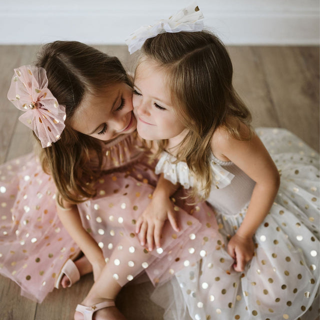 Petite Hailey Gold Dot Tutu Dress - Pink