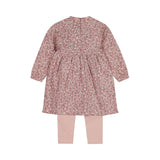 Dirkje girls' baby set dress leggings soft pink flowers