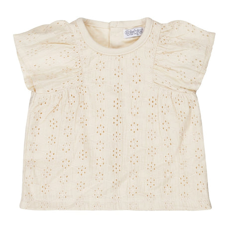 Dirkje baby blouse short sleeve off white embroidery