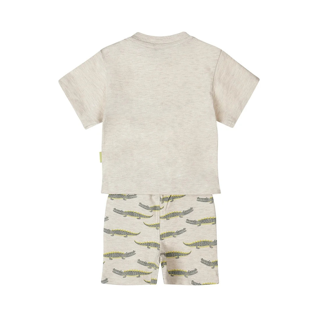 Dirkje boys baby T-shirt shorts set - off white melange