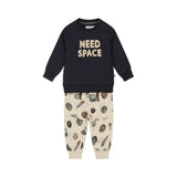 Dirkje boys' baby set sweater jogging trousers navy space