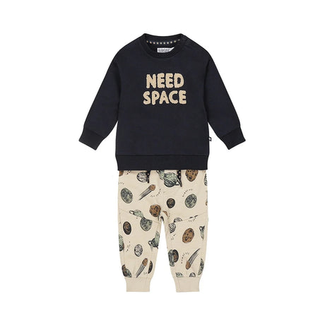 Dirkje boys' baby set sweater jogging trousers navy space
