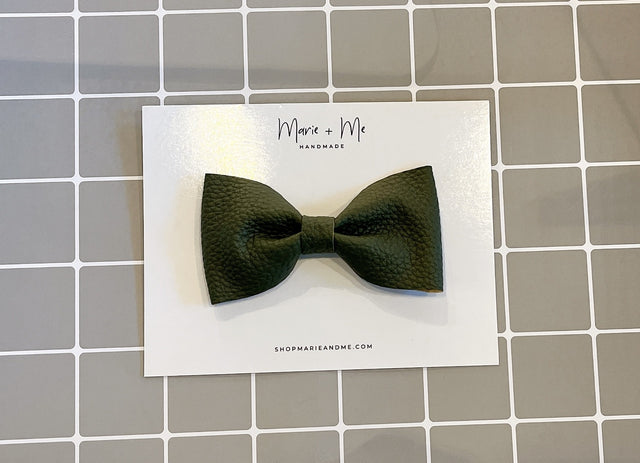 Marie + Me Bow Tie Clip On - Spruce Green