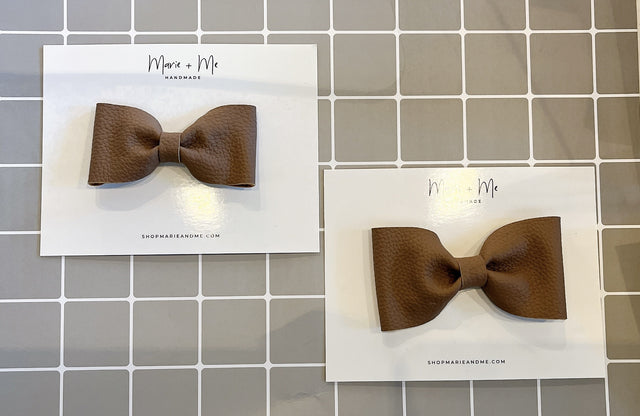 Marie + Me Bow Tie Clip On - Mocha