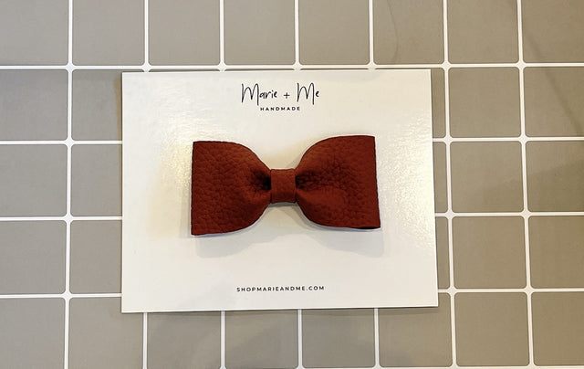 Marie + Me Bow Tie Clip On - Drak Red