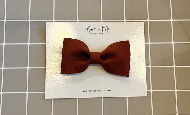 Marie + Me Bow Tie Clip On - Drak Red