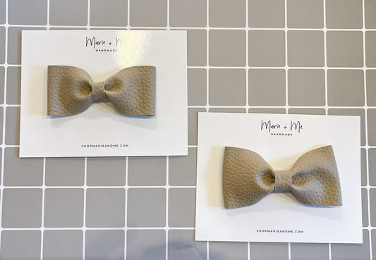 Marie + Me Bow Tie Clip On - Taupe