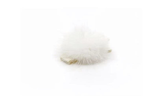 Olilia Small Mink Puff Hair Clip - Ivory