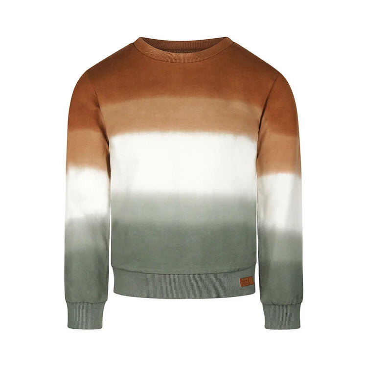 Koko Noko boys sweater dark brown off white green