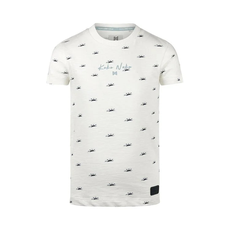 Koko Noko boys' T-shirt off white dark blue light blue