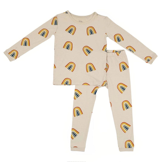 Kyte Baby Toddler Pajama Set (Youth) - Rust Rainbow Oat