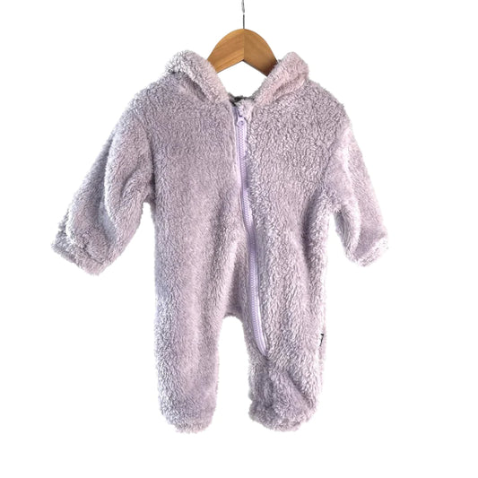 Belan.J Fuzzy Fleece Hooded Jumpsuit- Lavender