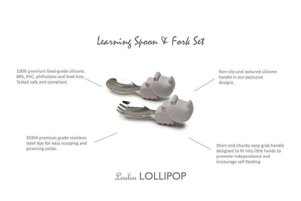 LouLou Lollipop  Learning Spoon / Fork Set Aligator