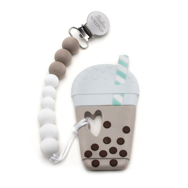 Loulou Lollipop Silicone Clip Teether (Bubble Tea)