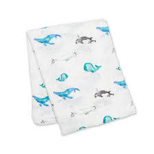 Lulujo Swaddle (Whales)