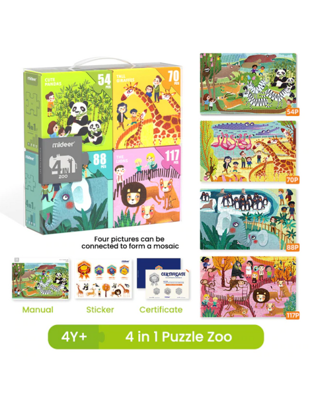 Mideer 4 in 1 Zoo Puzzle