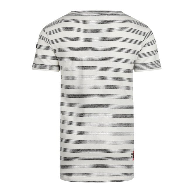 No Way Monday boys' T-shirt white black striped