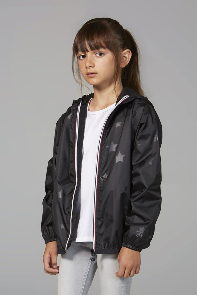 O8 Kids  Zip  Jacket Black Gloss