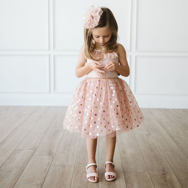 Petite Hailey Gold Dot Tutu Dress - Pink