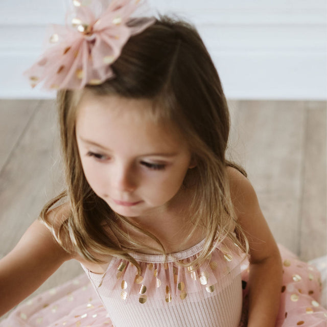 Petite Hailey Gold Dot Tutu Dress - Pink