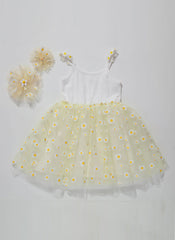 Petite Hailey Daisy Tutu Dress - Yellow