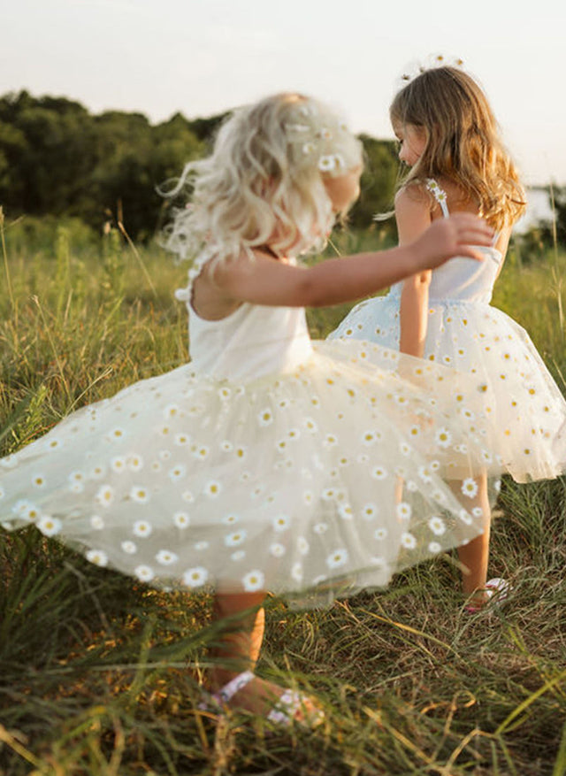 Petite Hailey Daisy Tutu Dress - Yellow