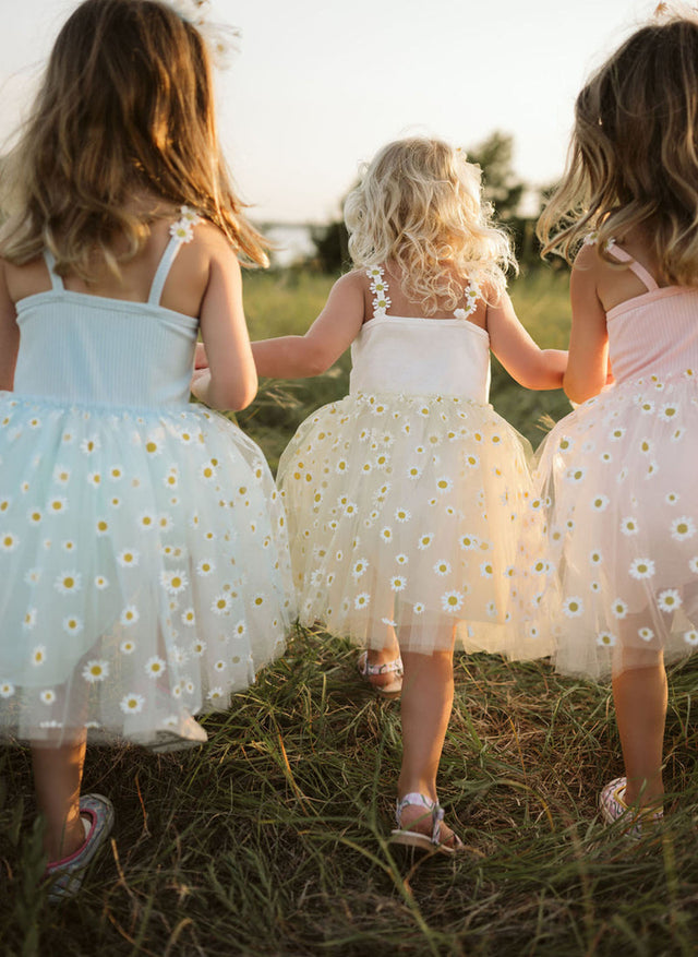 Petite Hailey Daisy Tutu Dress - Yellow