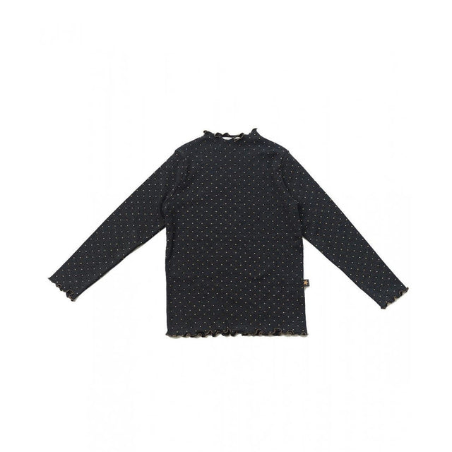 Petite Hailey Gold Dot Ava Top - Black