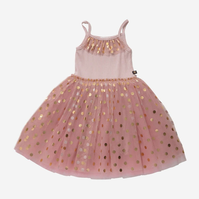 Petite Hailey Gold Dot Tutu Dress - Pink