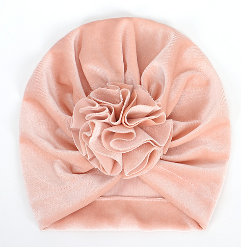 Velvet Turban Blossom Hat