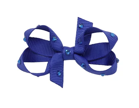 Olilia Small Crystal Bow - Cobalt