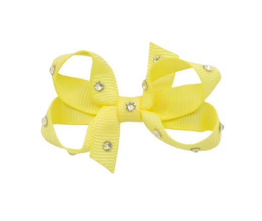 Olilia Small Crystal Bow - Lemon