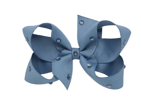 Olilia Medium Crystal Bow - Antique Blue