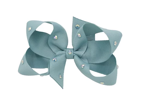 Olilia Medium Crystal Bow - Nile Blue