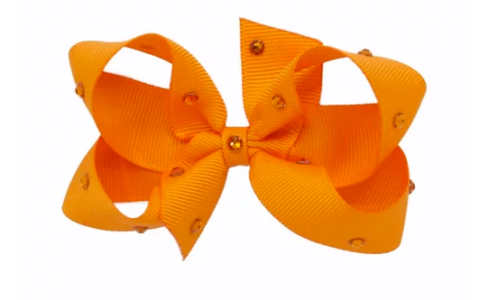 Olilia Medium Crystal Bow - Tangerine