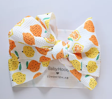 Baby Hood Big Bow Headband - Patterned