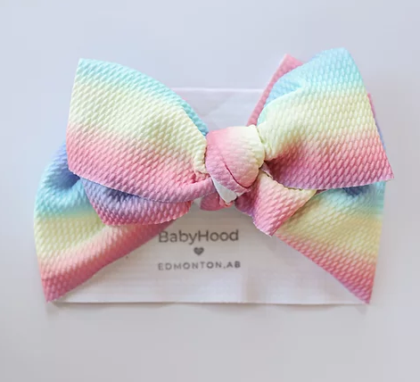 Baby Hood Big Bow Headband - Patterned