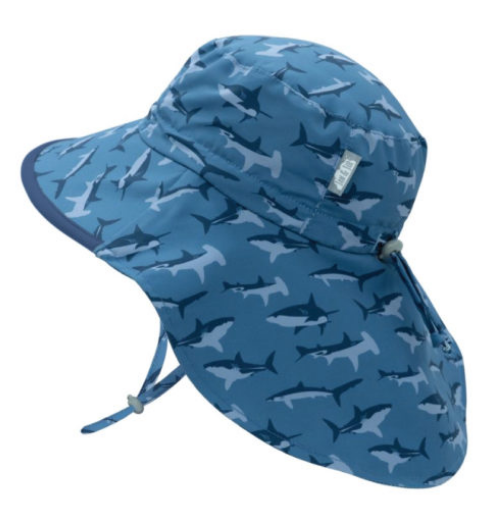 Jan & Jul Cotton Adventure Hat - Shark(Navy Trim)